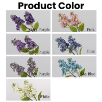 Fleurs artificielles de lilas de haute qualité à 2 têtes, en latex, toucher réel, lilas violet, bleu, blanc, pour mariage, fête, décoration de la maison