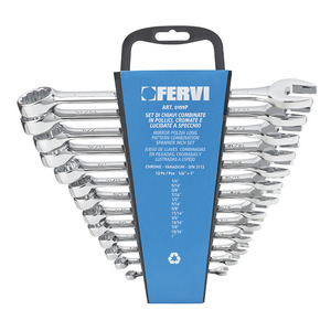 เครื่องมือ, ประแจ, ชุดประแจรวมเคลือบโครเมียมขัดเงาแบบกระจกยี่ห้อ FERVI - 0199P - Product Image 1