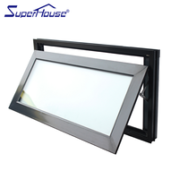 Fenêtre et porte en aluminium Superhouse, fenêtre à auvent avec moustiquaire rétractable, fenêtre en verre personnalisée, usine de premier plan en Chine