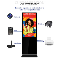 Tótem Publicitario Digital de 55 Pulgadas con Soporte de Pie, Pantalla Táctil Android para Publicidad, Kiosco