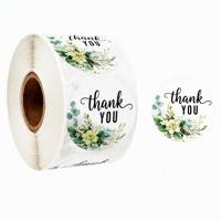 Étiquettes personnalisées avec logo, autocollants de remerciement en rouleau, autocollants floraux, vinyle auto-adhésif imperméable pour cartons, cadeaux et artisanat