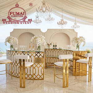 Muebles de Acero Inoxidable, Barra Redonda Dorada, Barra Semicircular para Cafetería - Product Image 6