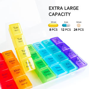 Organizador mensual de pastillas grandes, contenedor de 7 días, caja de vitamina para 4 semanas, organizador Diario de Medicina, 3 días - Product Image 3
