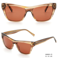 Lunettes de soleil classiques œil de chat noires pour femmes, monture brillante avec verres fumés, lunettes de soleil tendance G6069S