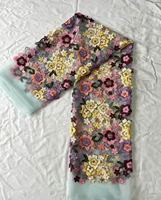 Vente Directe Fabricant Tissu Maille 100% Polyester Multicolore Broderie Appliquée Florale Tridimensionnelle Tissu Pleine Largeur