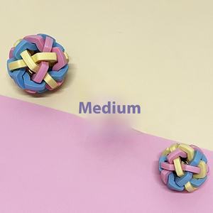 Mainan gigitan kucing bola bel karet TPR, tahan lama 6cm sambungan 3 warna mainan hewan peliharaan interaktif untuk anjing - Product Image 6