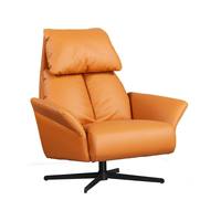 Fauteuil d'appoint au design le plus récent, fauteuil inclinable pour salon, en cuir souple, siège de détente rotatif avec structure pivotante et basculante