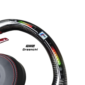 พวงมาลัยคาร์บอนไฟเบอร์แบบแห้ง สำหรับ <span class=keywords><strong>BMW</strong></span> M3 M4 พร้อมจอ LED แบบเสียบใช้งานได้ทันที  ปรับแต่งสำหรับรถแข่ง  ไม่สามารถใช้กับถุงลมนิรภัยได้ - Product Image 3