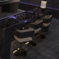 Projet d'hôtel fabrication Tabouret de bar moderne sur mesure Tabouret de bar de luxe en métal forgé avec cadre en acier inoxydable