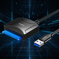 Cable adaptador USB 3.0 macho a SATA de 22 pines con fuente de alimentación CC para disco duro HDD de 2,5 y 3,5 pulgadas