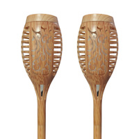 Lampes de torche solaires à grain de bois alimentées par batterie lampes murales extérieures pour jardin cour pelouse éclairage paysager décoratif
