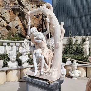 Scultura in Pietra <span class=keywords><strong>Classica</strong></span> <span class=keywords><strong>Greca</strong></span> Grande <span class=keywords><strong>Statua</strong></span> di Uomo e Donna Nudi in Marmo - Product Image 6