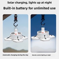 Lampe solaire UFO V60, modèle pour l'extérieur, lampe de camping d'urgence avec charge USB directe, éclairage LED pour marché nocturne