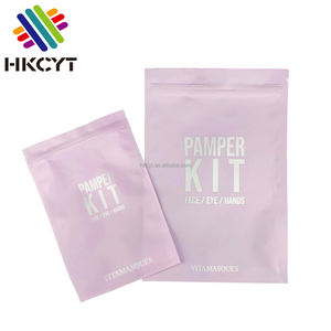 Sac en mylar transparent, personnalisé avec logo imprimé, 100 unités, pochette à fermeture éclair rose mat pour emballage de cils et rouge à lèvres - Product Image 4