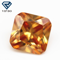 3*3-12*12mm champagne/d-champagne forme d'angle coupe carrée zircone cubique pierres précieuses artificielles coupe machine forme d'angle carré CZ