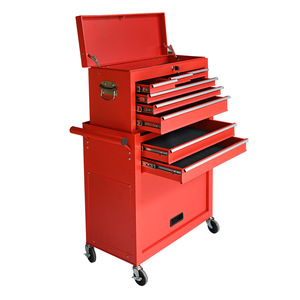 7 Drawers Wheeled Iron <b>Tool</b> Cabinet Garage Workshop Storage Trolley With Keyed <b>Lock</b> 300kg Load Capacity OEM Customizable Length - Product Image 1