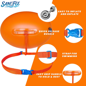 <span class=keywords><strong>Bouée</strong></span> <span class=keywords><strong>de</strong></span> <span class=keywords><strong>sécurité</strong></span> <span class=keywords><strong>en</strong></span> <span class=keywords><strong>eau</strong></span> <span class=keywords><strong>libre</strong></span>, design requin, flotteur d'entraînement à la natation haute visibilité avec ceinture réglable - Product Image 3