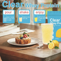 Poudre de Protéine de Lactosérum au Citron 20G Protéines Supplément Sportif Sans Gluten Zéro Sucre Sûr pour le Transit Intestinal Isolat de Lactosérum de Bovins Élevés en Pâturage Vrac