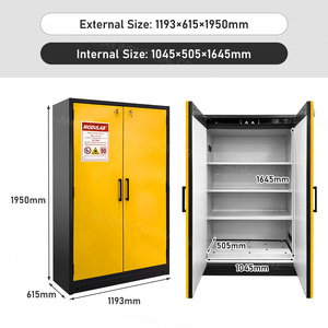 ארון אחסון כימיקלים בטיחותי מפלדה עם דירוג אש של 90 דקות של קארטמיי, עם אטמים עמידים בפני אש - Product Image 5