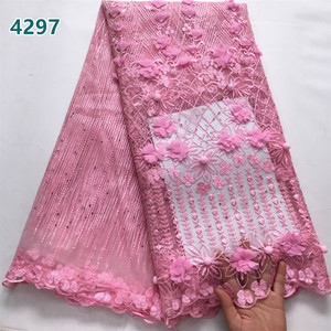 3D Hoa Pháp Tulle <span class=keywords><strong>Net</strong></span> ren vải <span class=keywords><strong>2025</strong></span> mới nhất Phi lưới ren cho phụ nữ Wedding party Dresses may 4297 - Product Image 3