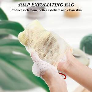 Elegante Bolsa de Jabón Portátil de Algodón/Yute/Espuma/Sisal, Esponja Exfoliante de Malla para Jabón en Barra, Ahorrador de Jabón Espumante - Product Image 4