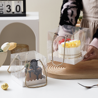 Boîte à gâteau portable transparente en PET de différentes tailles pour gâteau suisse, muffins, desserts, pâtisseries, mariage, anniversaire
