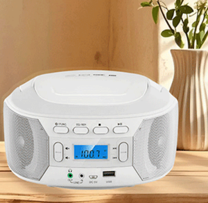 Lecteur de cassettes rétro, radio FM sans fil, lecteur CD, système audio stéréo USB MP3 avec prise casque pour écoute personnelle - Product Image 6