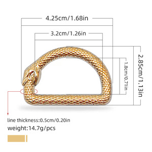 Fibbia in metallo personalizzata a forma di serpente per stivali, regolabile per costumi da bagno, calzature da donna, fibbia artigianale con coulisse per cinture, produttori OEM, fabbrica - Product Image 2