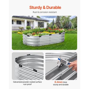 Jardinera Elevada de Metal Plateado 4x2x1 pies para Exterior, Galvanizada, Modelo D0100X3GMKJ - Product Image 5