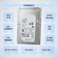 ST8000NM023B Enterprise-Festplatte 8TB 3,5 SATA 256MB Cache 512e Hyperconverged Database Analytics NAS Web SMB