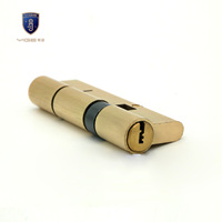 Cylindre de serrure à mortaise en laiton massif double ouverture 70 mm de luxe haute sécurité, grade 2 ANSI, nickelé, pour porte en bois - Vente en gros