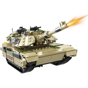 Toptan OEM ODM eğitim WW2 M1R2 savaş tankı modeli yapı taşları çocuklar için Diy tuğla oyunu oyuncak birleştirin