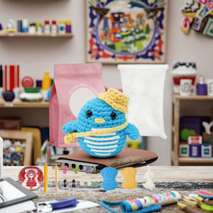 Blue Penguin DIY Craft Kit <b>for</b> Kids <b>Soft</b> <b>Stuffed</b> Animal Crochet Sewing Educational Weaving <b>Toys</b> Ages 7-12 Girls Boys Beginners - Product Image 2