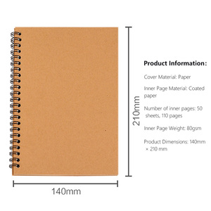 Tùy Chỉnh A5 Xoắn Ốc Máy Tính Xách Tay Giấy Kraft Tạp Chí Kế Hoạch Cuốn Sách Tùy Chỉnh Cuốn Sách Tập Thể Dục Kinh Doanh Trống Máy Tính Xách Tay - Product Image 2