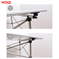 Table de camping pliante rectangulaire en aluminium légère et moderne WOQI, avec sac de transport, pour l'ameublement extérieur