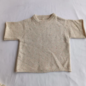Nouveau-né doux enfants <span class=keywords><strong>pull</strong></span> tricot ensemble été coton mignon tenues gros moucheté tricot vêtements ensemble - Product Image 2