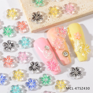 Venta entera Kawaii Nail Art Resin Charms 3D Design Nail Acrylic Flowers para uñas - Product Image 1