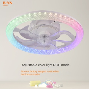 Quạt trần trong nhà ánh sáng <span class=keywords><strong>E27</strong></span> ổ cắm 3 lưỡi và điều khiển từ xa phòng ngủ gia đình phòng trẻ em phòng khách nhà bếp - Product Image 3