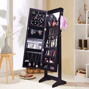 Cassa di gioielli in legno MDF <span class=keywords><strong>a</strong></span> <span class=keywords><strong>specchio</strong></span> nero - Product Image 4