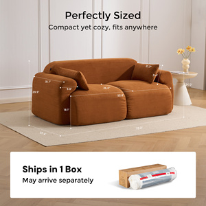 Sofá Modular de Dos Plazas Envasado al Vacío, Sofá Combinado de Pana para Descanso, Esponja de Alta Densidad para Sala de Estar/Apartamento - Product Image 3