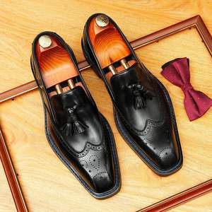 Chaussures Munk à double boucle, en cuir de vachette de première qualité, chaussures habillées décontractées pour hommes, chaussures en cuir pour costume masculin - Product Image 1