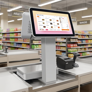 Terminal de point de vente à double écran de 15,6 pouces avec imprimante et balance, système de pesage et de facturation pour supermarchés et magasins de détail - Product Image 1
