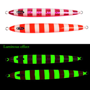 Señuelo de jigging de aleación de plomo de 600g 700g para pesca en alta mar, cebo para atún, naranja y rosa a rayas, luminoso de movimiento lento. - Product Image 4