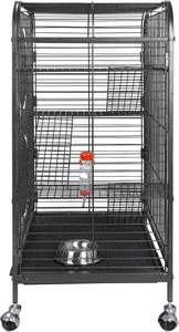 <span class=keywords><strong>Prix</strong></span> usine 37.2 pouces noir métal massif furet Chinchillas chats <span class=keywords><strong>Cage</strong></span> petits animaux maison bouton 3 échelles 2 portes d'entrée - Product Image 6