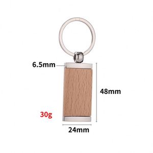 Porte-clés rectangulaire en bois durable, double face, avec logo gravé au laser, grain de bois, prix usine OEM, vente en gros - Product Image 5