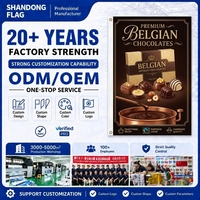 Drapeau promotionnel personnalisé en chocolat belge, bannière promotionnelle extérieure en polyester non tissé, résistante aux UV, signalétique imprimée numériquement