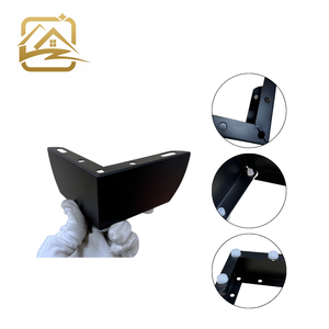 Patas de sofá metálicas en forma de L, de 6 cm, color negro, dos en uno, precio de fábrica, económicas, para sofá cama y armario. - Product Image 2