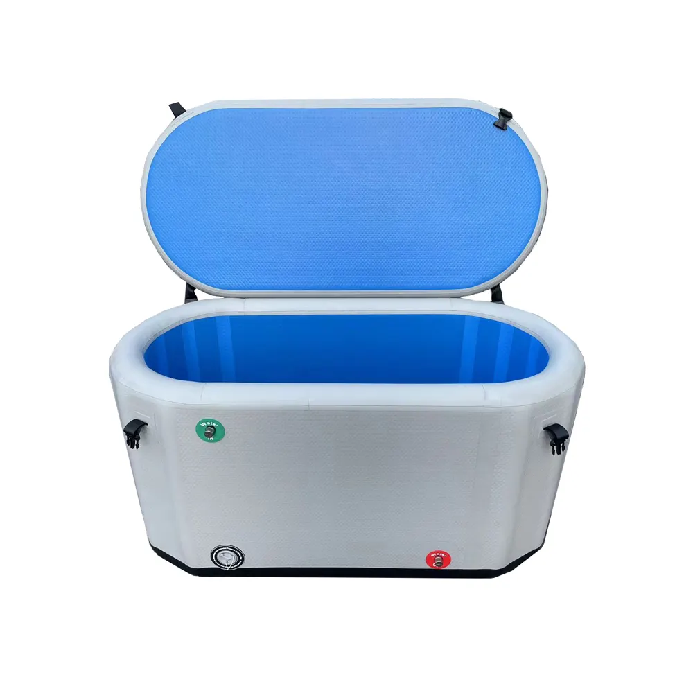 Black and grey Color Inflatable tub PVC Plastic Portable Foldable Bath tub Ice Therapy Bath, 130x70x70 CM