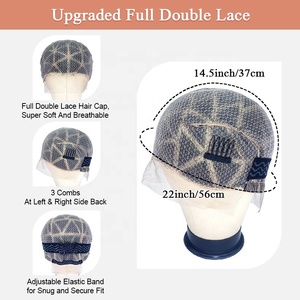Gorra de peluca ajustable <span class=keywords><strong>para</strong></span> extensiones de <span class=keywords><strong>cabello</strong></span>, <span class=keywords><strong>el</strong></span>ástica y transpirable, con peines, venta al por mayor - Product Image 5