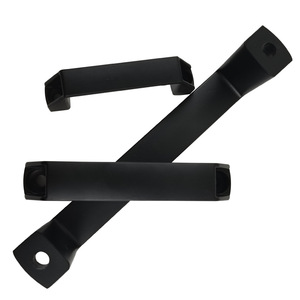 Black Nylon Square Handle L120 Aluminum Alloy Reinforced Industrial Drawer Handle For Ovens Cold Storage Cabinets - Product Image 2